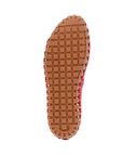 Brown outsole of Volks Walkers red 1232 allerina flat.