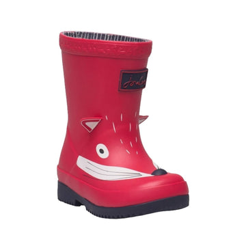 Red fox welly rainboot with 3D ears.