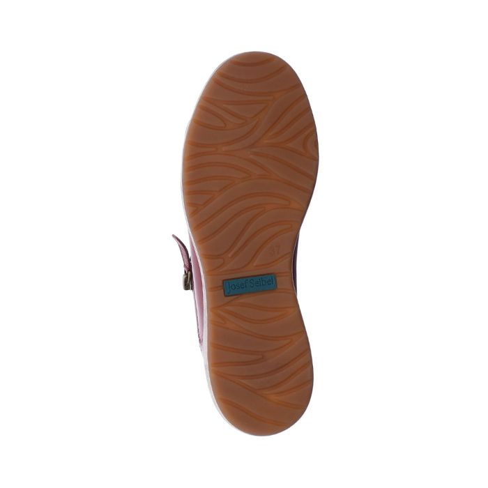 Textured brown rubber outsole with Josef Seibel logo in the center. 