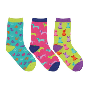 Youth Paws and Claws Socks - 3 Pack